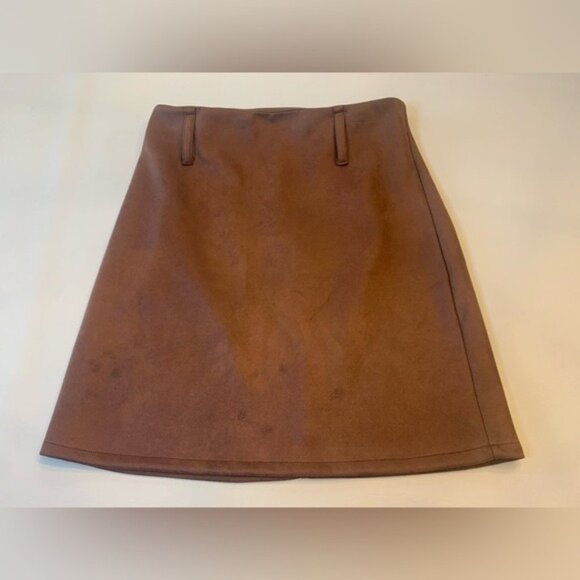 June & Hudson brown mini skirt size 2, factory distressed (M) - Picture 1 of 7